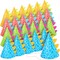 24 Pack Dinosaur Party Hats for Dino Party Supplies, T-Rex Theme Birthday, Baby Shower Decorations (4 Colors) - Dinosaur Birthday Decorations